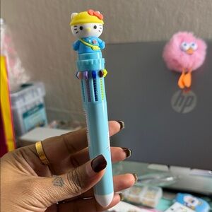 Handmade Hello Kitty Blue Multi-Color Retractable Kids Pen